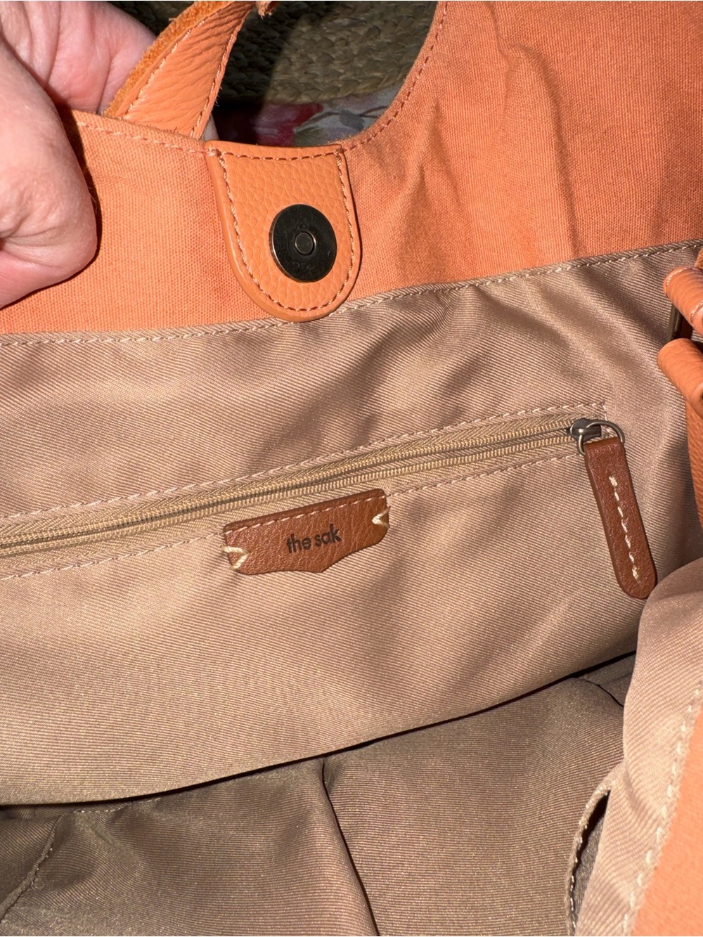 The Sak Coral Leather Tote with Braided Base Detail - Picture 9 of 9